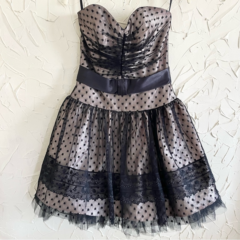 Jessica McClintock for Gunne Sax Vintage Y2K Prom Mini Drop Waist Dress